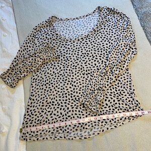 Maurices Gray and White Animal Print Blouse